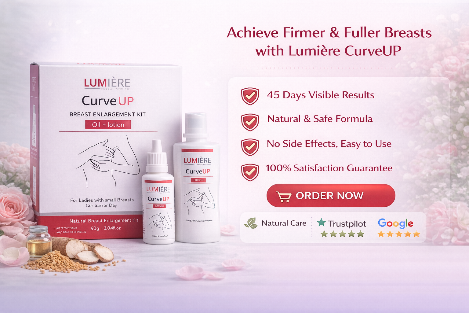 Curve Up Kit – Breast Enlargement Kit + Free Intimate Brightening Serum
